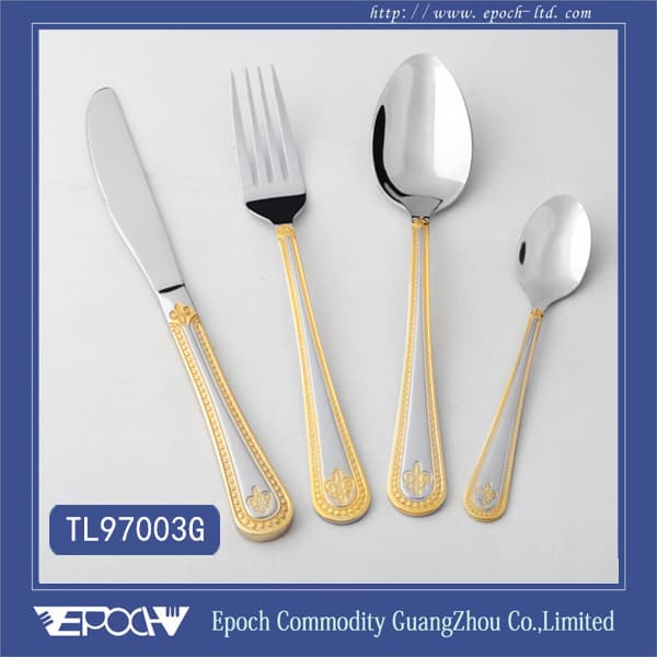 gold plate steel cutlery set TL97003G